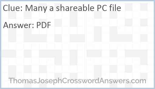 Many a shareable PC file Answer