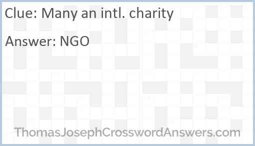 Many an intl. charity Answer