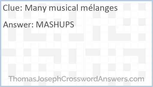 Many musical mélanges Answer