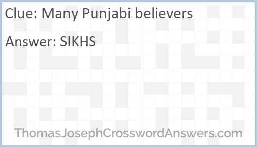 Many Punjabi believers Answer