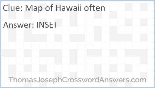 Map of Hawaii often Answer