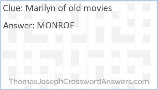 Marilyn of old movies Answer