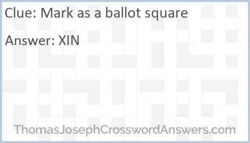 Mark as a ballot square Answer