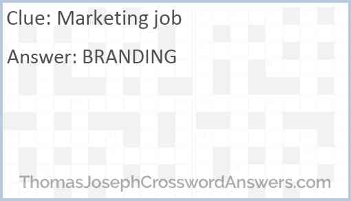 Marketing job Answer