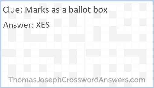 Marks as a ballot box Answer
