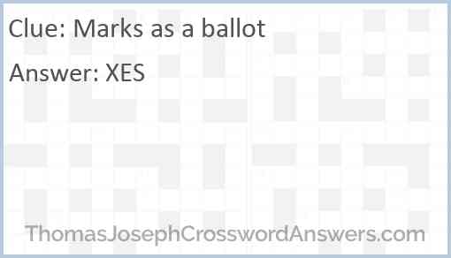 Marks as a ballot Answer
