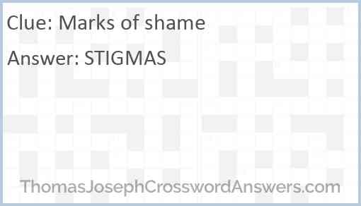 Marks of shame Answer