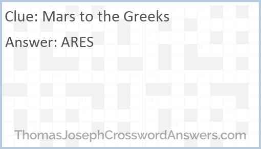 Mars to the Greeks Answer