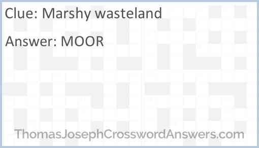 Marshy wasteland Answer