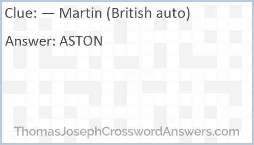 — Martin (British auto) Answer