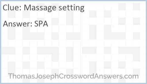Massage setting Answer