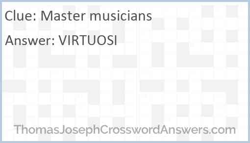 Master musicians Answer