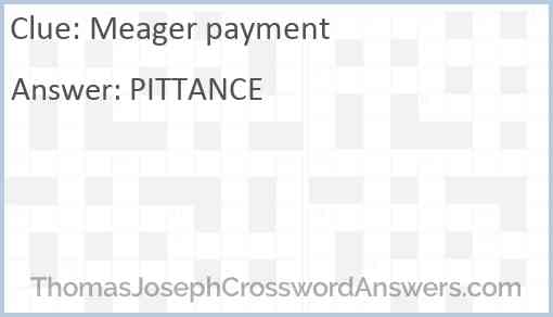 Meager payment Answer