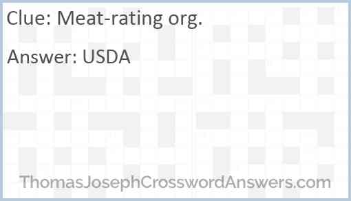 Meat-rating org. Answer