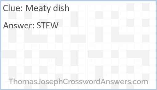 Meaty dish Answer