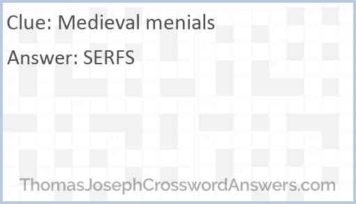 Medieval menials Answer