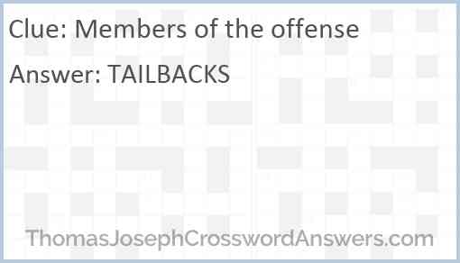 Members of the offense Answer