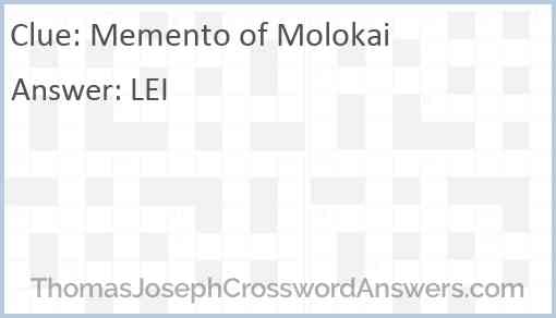 Memento of Molokai Answer