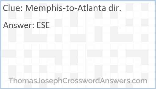 Memphis-to-Atlanta dir. Answer