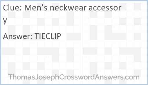 Men’s neckwear accessory Answer