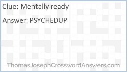 Mentally ready Answer