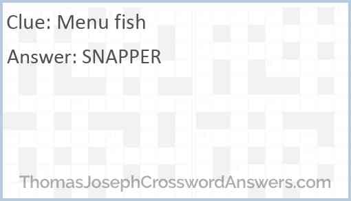 Menu fish Answer