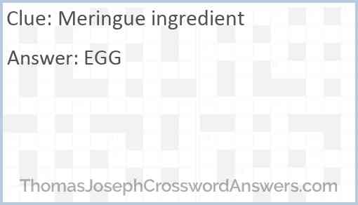 Meringue ingredient Answer