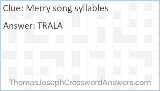 Merry song syllables Answer