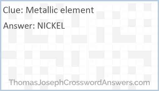 Metallic element Answer