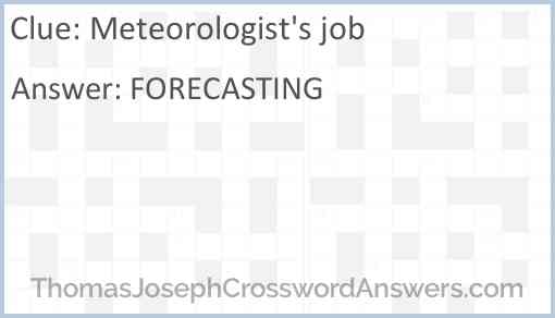 Meteorologist's job Answer