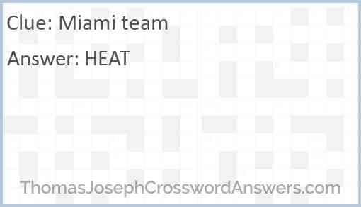 Miami team Answer