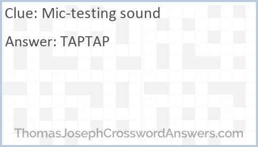 Mic-testing sound Answer