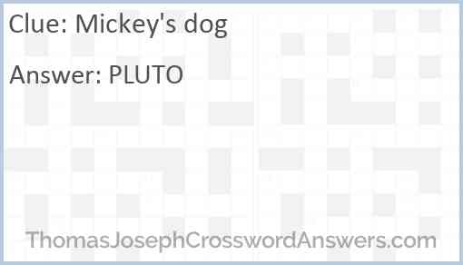 Mickey's dog Answer