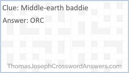 Middle-earth baddie Answer