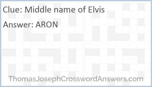 Middle name of Elvis Answer