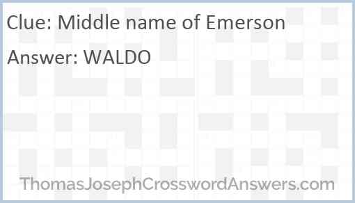 Middle name of Emerson Answer