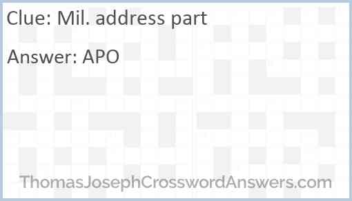 Mil. address part Answer