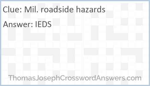 Mil. roadside hazards Answer