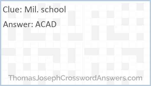 Mil. school Answer
