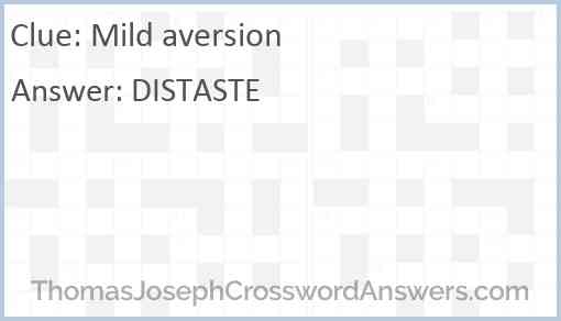 Mild aversion Answer