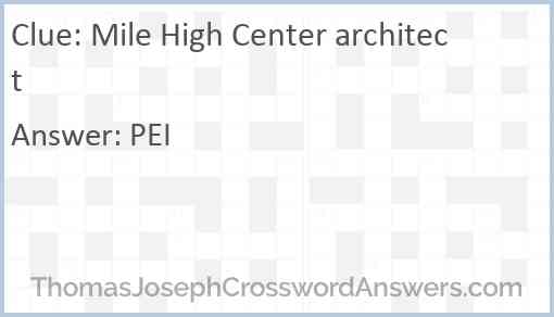 Mile High Center architect Answer