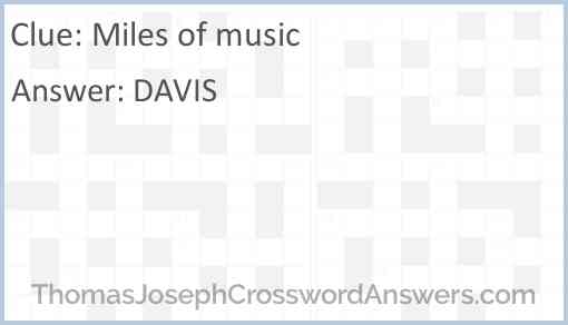 Miles of music Answer