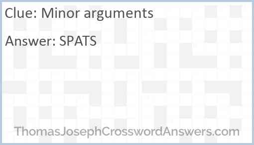 Minor arguments Answer