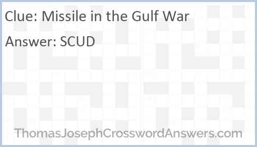 Missile in the Gulf War Answer