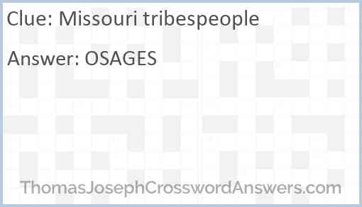 Missouri tribespeople Answer