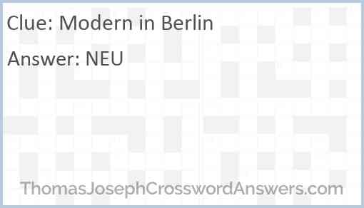 Modern in Berlin Answer