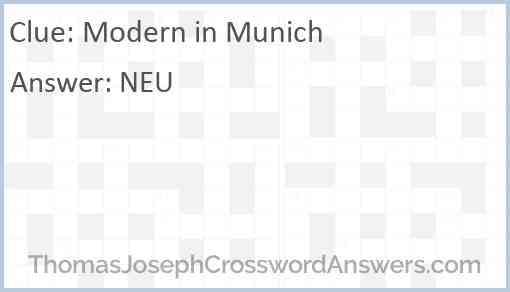 Modern in Munich Answer