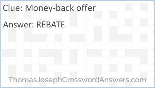 Money-back offer Answer