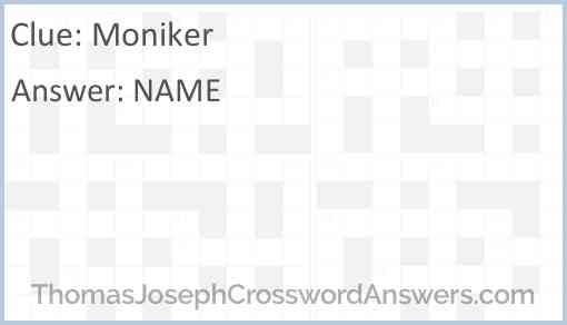 Moniker Answer