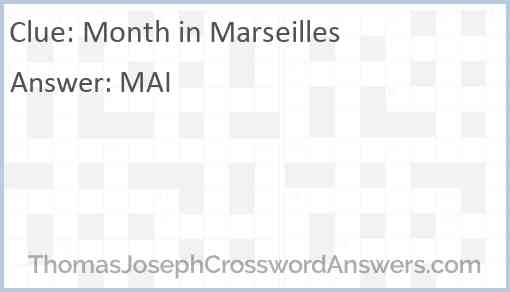 Month in Marseilles Answer
